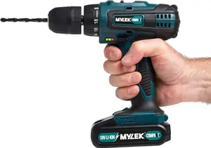 Mylek 18V Cordless Li-Ion Drill With Accessory Kit and Carry Case