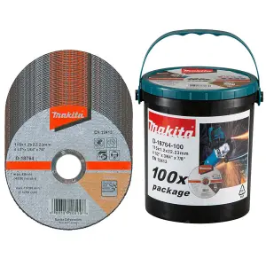 Makita DGA452Z 18v 4.5" 115mm Angle Grinder Li-Ion Bare + 100 Thin Fast Discs