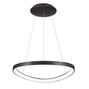 Luminosa Modern LED Hanging Pendant Coffee Brushed, Warm White 3000K 2640lm Dimmable