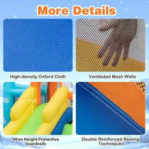 Costway 7-in-1 Jumbo Inflatable Bounce Castle Kids Jumping House w/ Long Slide