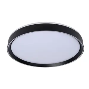 Lucide Nuria Modern Flush Ceiling Light 50cm - LED Dim. - 1x36W 2700K - 3 StepDim - Black