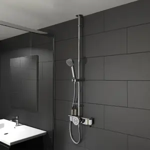 Aqualisa Smart Link Retrofit Chrome effect Rear fed Low pressure Digital Exposed valve Adjustable Gravity-pumped Shower