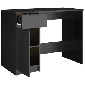 Berkfield Desk Black 100x50x75 cm Engineered Wood