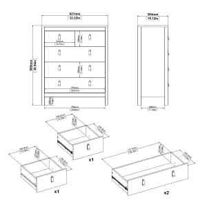 Barcelona Chest 3+2 drawers in White