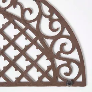 Homescapes Brown Half Moon Parisian Cast Iron Doormat