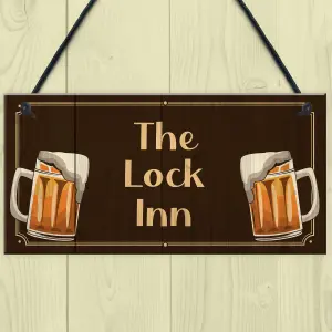 The Lock Inn HOME BAR Sign Lockdown Sign Man Cave Shed Plaque Gift