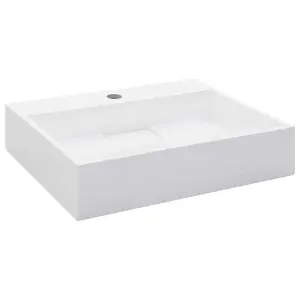 Wash Basin 50x38x13 cm Mineral Cast/Marble Cast White