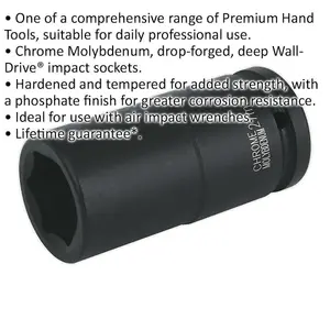 27mm Forged Deep Impact Socket - Durable 3/4 Inch Drive Chromoly Wrench Tool