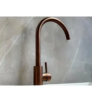 Reginox Taravo CP Single Lever Swan Neck Copper Kitchen Mixer Tap