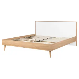 EU King Size Bed Light Wood SERRIS