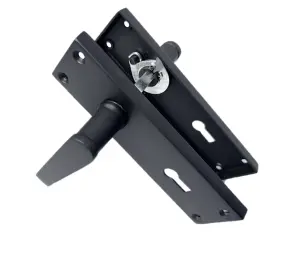 Door Handles Victorian Straight Lock Handle - Matt Black 150 x 40mm