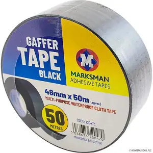 4 X Black Gaffer Tape Duct Gaffer 48M X 50M