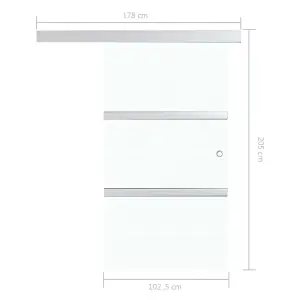 Berkfield Sliding Door ESG Glass and Aluminium 102.5x205 cm Silver