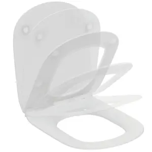 Ideal Standard Tesi White D-shaped Slim Soft close Toilet seat