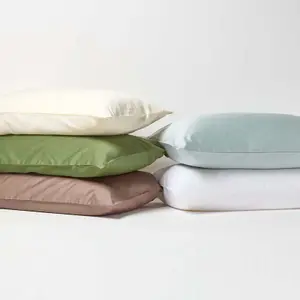 Homescapes Moss Green Continental Pillowcase Organic Cotton 400 TC, 80 x 80cm