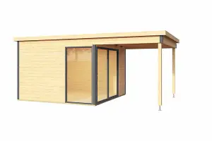 Domeo 2 + Domeo 2 Al pack ISO-Log Cabin, Wooden Garden Room, Timber Summerhouse, Home Office - L524 x W319.6 x H239.4 cm