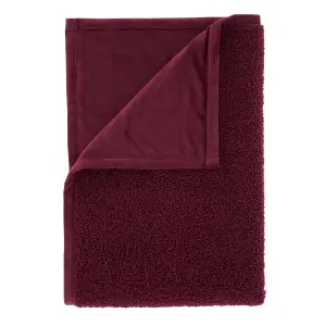 Catherine Lansfield So Soft Velvet Boucle 130x170 cm Blanket Throw Damson