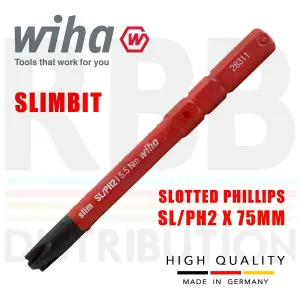 Wiha Slimbit Screwdriver Plusminus Phillips SL PH2 1000v VDE Electrician 34588