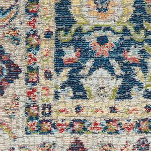 Navy/Multicolor Luxurious Traditional Persian Easy to Clean Floral Rug For Dining Room Bedroom And Living Room-122cm X 183cm