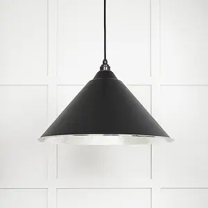 Hammered Nickel Hockley Pendant in Elan Black