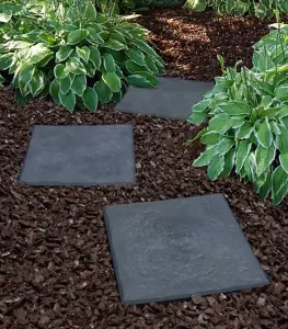 Square Recycled Rubber Slate Stomp Stepping Stone