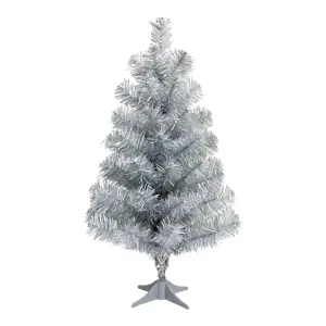 2ft Orelle Silver effect Table top Full Artificial Christmas tree