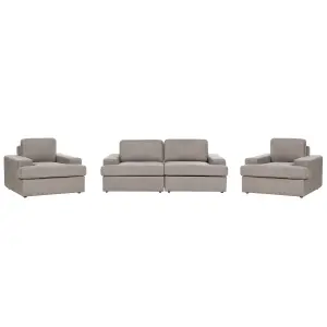 5 Seater Fabric Living Room Set Taupe ALLA