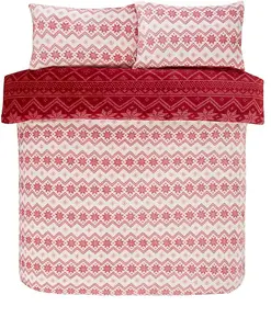 Smart Living Super Soft Christmas Reversible Duvet Cover With Pillowcase - Cozy Winter Bedding