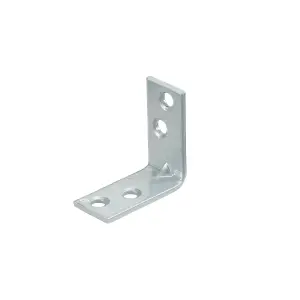 Abru Silver effect Powder-coated Steel Light duty Angle bracket (H)15mm (W)30mm (L)30mm