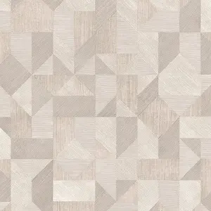 Galerie Botanica Beige Cubics Smooth Wallpaper