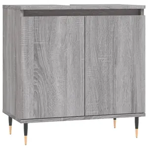 Berkfield Bathroom Cabinet Grey Sonoma 58x33x60 cm Engineered Wood