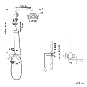 Mixer Shower Set with Rainshower GURARA Black-Gold