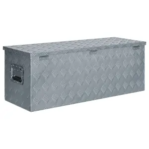 Berkfield Aluminium Box 110.5x38.5x40 cm Silver