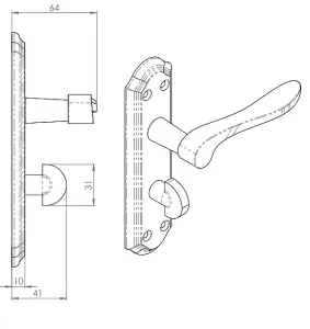 Carlisle Brass Lytham Chrome Lever Bathroom Handle with Bathroom Turn Dual Finish