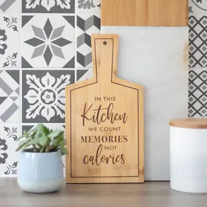 Count Memories Not Calories' Bamboo Serving Board (H26.5 cm)