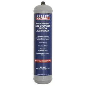 Sealey Gas Cylinder Disposable Argon Portable 100g 12 Pieces MIG/ARG/100/12