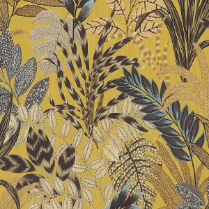 AS Creation Nala Cape Town Wallpaper Jungle Palm Leaf Vinyl Yellow Brown 37860-1