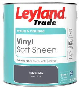 Leyland Trade Vinyl Soft Sheen Walls & Ceilings Emulsion Paint Silverado (PPG13-22) - 2.5L