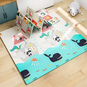 Yohood Baby Play Mat,Foldable Double Sided Crawling Mat 180cm x 200cm x 1cm