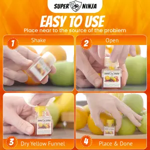 Super Ninja Fruit Fly Trap - 4 Traps - Highly Effective Ecological Fruit Fly Traps Indoor -  Fruit Fly Killer