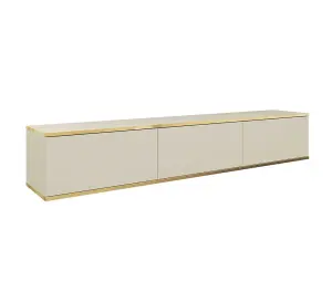 Elegant Oro Floating TV Cabinet H300mm W1750mm D320mm in Beige - Modern Entertainment Centre