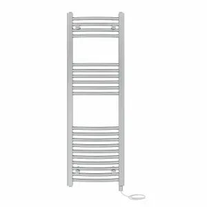 Right Radiators Prefilled Electric Curved Heated Towel Rail Bathroom Ladder Warmer Rads - Chrome 1200x400 mm