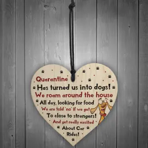 Red Ocean Quarantine 2020 Gifts Funny Christmas Gift Wooden Heart Gift Sign For Him Her