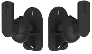 VonHaus Wall Mount Speaker Brackets - Pack of 2 - Black - Satellite Speakers - Full Swivel & Tilt Mechanism - 3.5kg Capacity