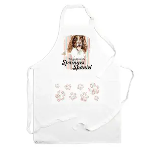 Purely Home Springer Spaniel Apron - Novelty Kitchen Gift for Dog Lovers