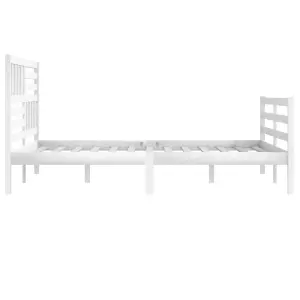 Berkfield Bed Frame White Solid Wood 200x200 cm