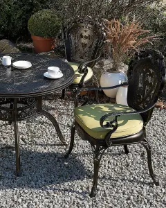 Set of 2 Garden Chairs with Cushions SAPRI Metal Dark Brown