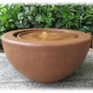 Certikin Heissner Half Ball Rust Water Feature with Pump and Light 016602-17