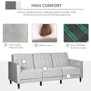 HOMCOM Upholstered Sofa Bed Reversible Sectional Sofa Set Velvet-Touch Sleeper