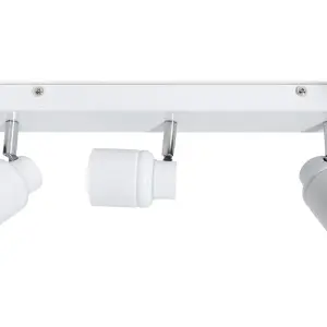 ValueLights Benton IP44 3 Way Bar Spotlight Gloss White